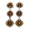 Geraldine James, Earrings, Orange Spiny Oyster, Navajo Handmade, 3"