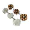 Geraldine James, Earrings, Orange Spiny Oyster, Navajo Handmade, 3"