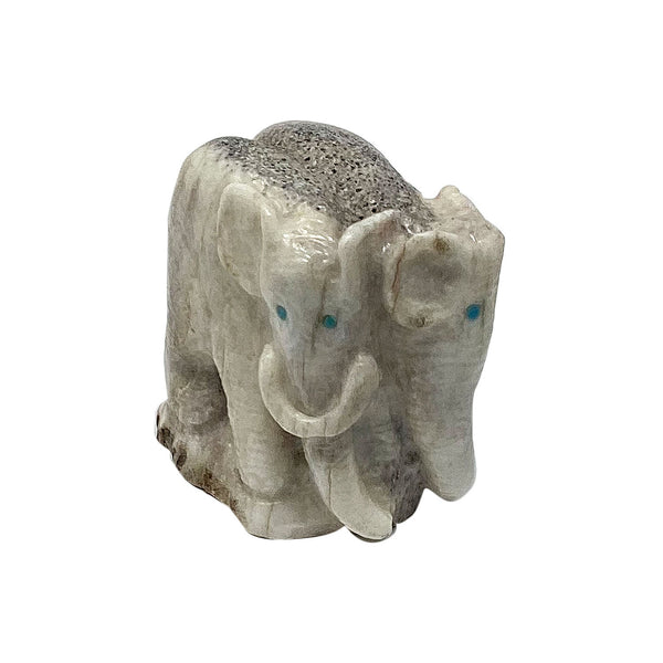 Maxx Laate, Elephant, Deer Antler, Zuni Hand Carved, 1 1/2