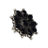 Devin Brown, Cluster Ring, Black Onyx, Silver, Navajo Handmade, 8
