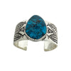 Terry Martinez, Bracelet, Nevada Blue Turquoise, Stamping, Navajo Handmade, 6 3/4 "