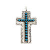 Pearl Ukestine, Pendant, Kingman Turquoise, Cross, Zuni Handmade, 2 7/8"
