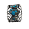 Aaron Anderson, Bracelet, Persian Turquoise, Tufa Carved, Navajo, 6 1/2"