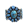 Freddie Maloney, Bracelet, Golden Hill Turquoise, Cluster, Navajo Handmade, 6 1/2"
