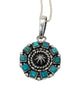 Ernest Rangel, Pendant, Circular design, Kingman Turquoise, Navajo, 1 3/4 "