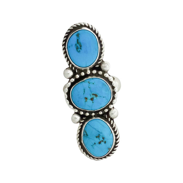 Geraldine James, Ring, Kingman Turquoise, Navajo Handmade, Adjustable