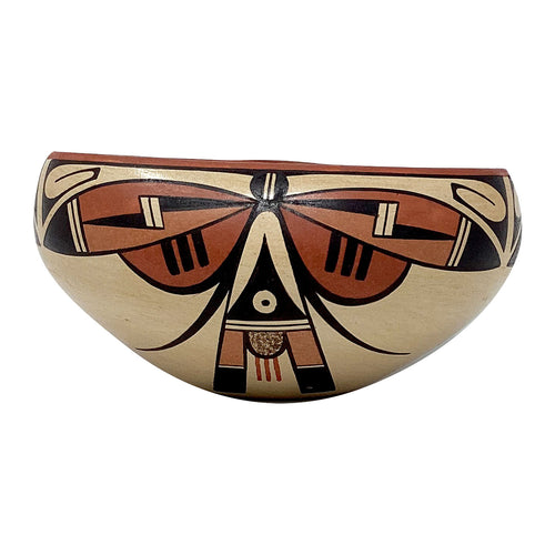 Stetson Setalla, Bowl, Hand Coiled Pottery, Hopi Handmade, 4 1/8