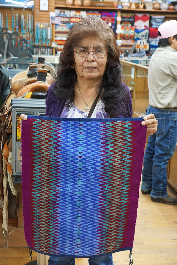 Velma Wauneka, Eye Dazzler, Navajo Handwoven Rug, 25” x 21”