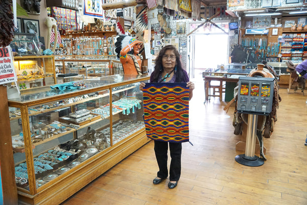 Velma Wauneka, Eye Dazzler, Navajo Handwoven Rug, 24” x 17”