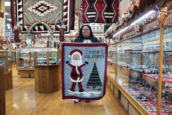 Wenora Joe, Christmas Pictorial, Rug, Navajo, Handwoven, 33