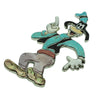 Zuni Handmade Pin, Pendant, Goofy Dog Character, Multi Stone Inlay, 3 1/2" x 2"