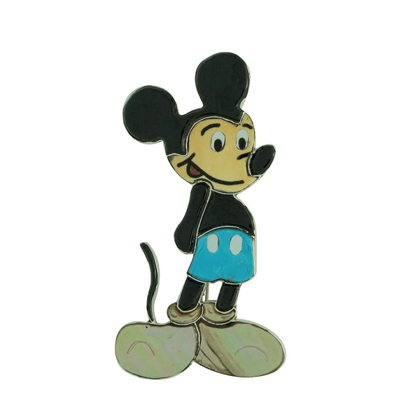 Zuni Pin, Pendant, Male Mouse Character, Multi Stone Inlay, 3 1/2