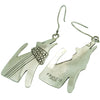 Melvin Francis, Pierced Earrings, Silver, Howling Coyote, Navajo Made, 2 1/2"