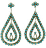 Wayne Johnson Jr, Earrings, Sleeping Beauty Turquoise, Dangles, Zuni, 3 1/8"