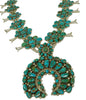 Melvin, Tiffany Jones, Necklace, Squash Blossom, Blue Gem Turquoise, Navajo, 30"