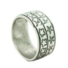 Bo Reeves, Ring, Stamped Band, Stars, Silver, Navajo Handmade, Finger Size 12.5