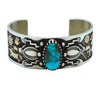 Arland Ben, Bracelet, Bisbee Turquoise, 14k Gold, Silver, Navajo Made, 6 3/4"