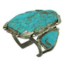 Navajo Handmade Bracelet, Morenci Turquoise, Circa 1960s, Signed JL, 6 5/8"