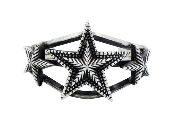Julian Chavez, Bracelet, Star Design, Stamping, Silver, Navajo Handmade, 7