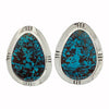 Harold Joe, Earrings, Kingman Turquoise, Sterling Silver, Navajo Handmade, 2"