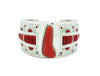 Michael Perry, Bracelet, Mediterranean Coral, Inlay, Navajo Handmade, 6"