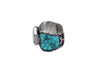 Zuni Watch Bracelet, Turquoise Inlay, Fish Scale Design, Circa 1970s, 7 1/16"