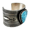 Julian Chavez, Bracelet, Kingman Turquoise, Stamping, Navajo Handmade, 7 1/4"