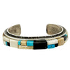 Lester James, Bracelet, Multi Stone Inlay, Raised, Navajo Handmade, 6 7/8"