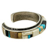 Lester James, Bracelet, Multi Stone Inlay, Raised, Navajo Handmade, 6 7/8"