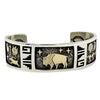 Arland Ben, Bracelet, Wild Buffalo, 14k Gold, Silver, Navajo Handmade, 7 5/8"