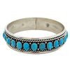 Chester Charley, Bangle Bracelet, Kingman Turquoise, Navajo Handmade, 9 1/4"