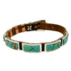 Aaron John, Bracelet, Leather, Kingman Turquoise, Navajo Handmade, 9 1/4"