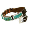 Aaron John, Bracelet, Leather, Kingman Turquoise, Navajo Handmade, 9 1/4"