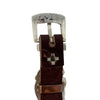 Aaron John, Bracelet, Bear, Leather, Turquoise, Silver, Navajo Handmade, 8 3/4"