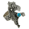 Delbert Arviso, Ring, Wild Mustang, Turquoise, Navajo Made, Adjustable