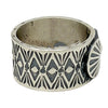 Bo Reeves, Band Ring, Old Style Stamping, Silver, Navajo Handmade, 10 1/2