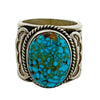 Gary Reeves, Old Style Ring, Kingman Turquoise, Silver, Navajo Handmade, 7