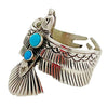 June Delgarito, Ring, Soaring Eagle, Turquoise, Navajo Handmade, 11 1/2 & UP
