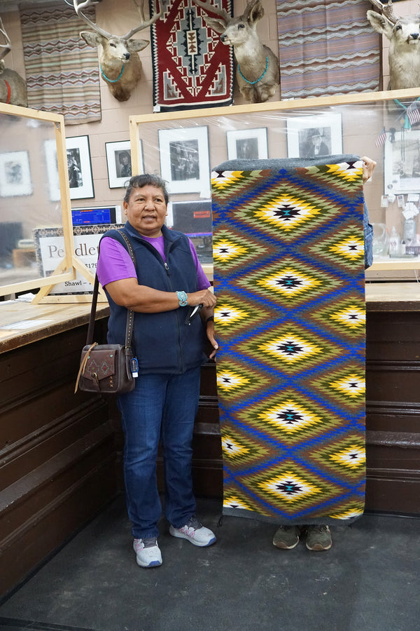 Isabel John, Navajo Handwoven Rug, Eye Dazzler, 60” x 24”