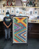 Mareen Yazzie, Navajo Handwoven Rug, Raised Outline, Eye Dazzler, 51” x 28”