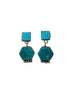 Selena Warner, Earrings, Kingman Turquoise, Post, Navajo Handmade, 1 3/4"
