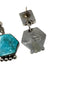 Selena Warner, Earrings, Kingman Turquoise, Post, Navajo Handmade, 1 3/4"