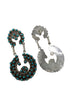 Jesse Johnson, Earrings, Turquoise Cluster, Petit Point, Zuni Handmade, 3"