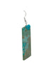 Jameson Pete, Turquoise Tab Earrings, French Hooks, Navajo Handmade, 3 1/4"