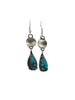 Selena Warner, Dangle Earrings, Kingman Turquoise, Navajo Handmade, 2 5/8"