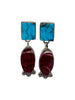 Selena Warner, Earrings, Spiny Oyster Shell, Turquoise, Navajo Handmade, 1 3/4"