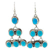 Marcella James, Earring, Kingman Turquoise Cluster, Navajo Handmade, 2 3/4"