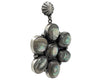 Andy Cadman, Cluster Earring, Abalone Shell, Silver, Navajo Handmade, 2 3/4"