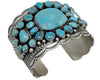Donovan Cadman, Bracelet, Easter Blue Turquoise, Wide, Stamping, Navajo Made, 7"