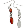 Fred Begay, Pierced Earrings, Mediterranean Coral, Navajo Handmade, 2 1/4"